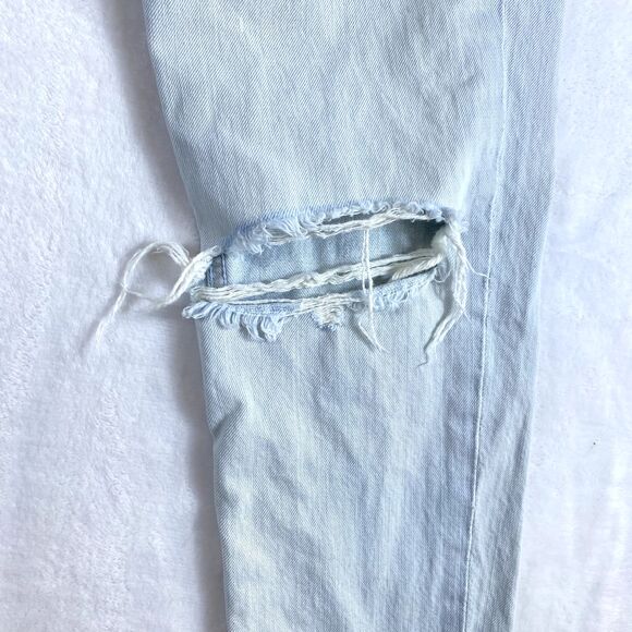 MOTHER Jeans Women Sz 26 Light Wash Distressed The Dropout Fray Get Blondie - Picture 10 of 16